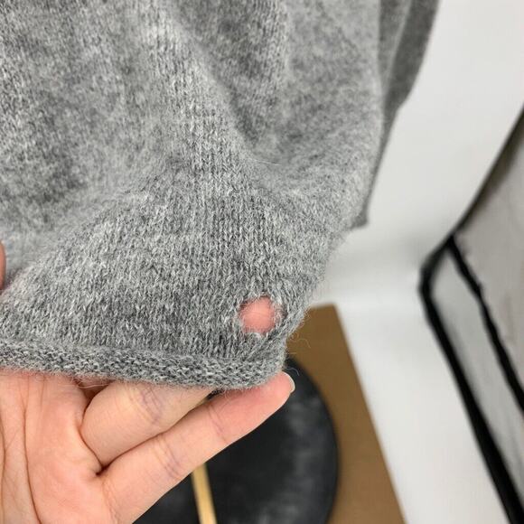 Peruvian Connection Sweater Womens L Large Gray Soft Alpaca Half Button *READ - Picture 5 of 16